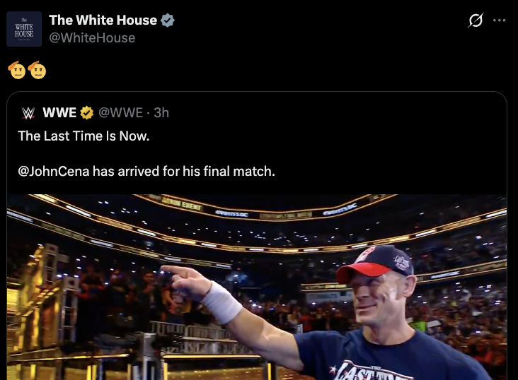 The White House's X Account Salutes John Cena